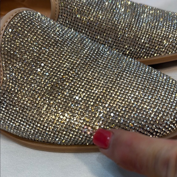 Chelsea & Violet, Silver Bling Shoes, Flats, Sz 7, Rhinestone Crystals, Shiny - Picture 7 of 11